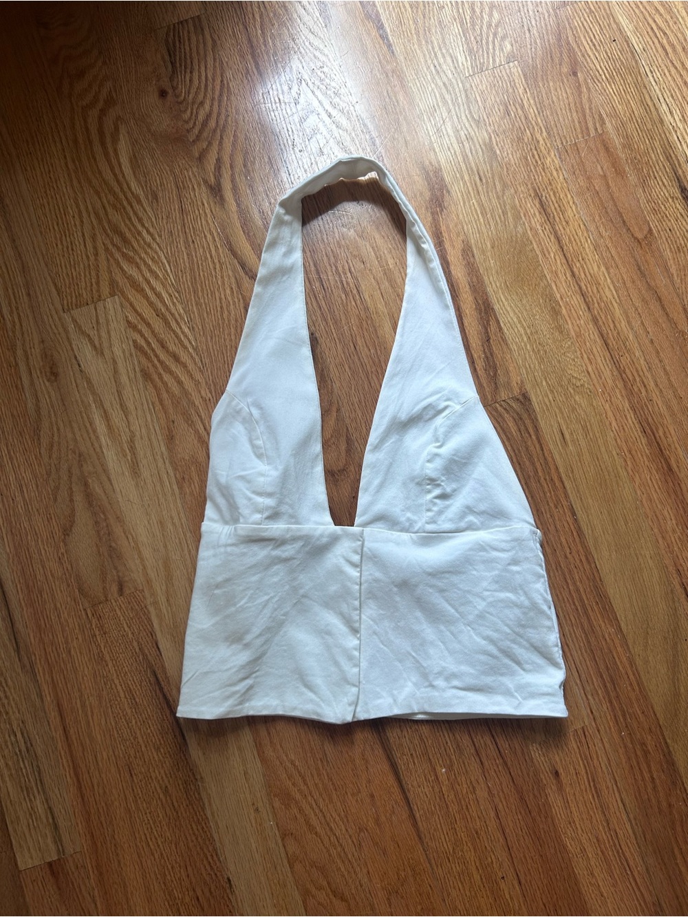 Zara White Halter Crop Top